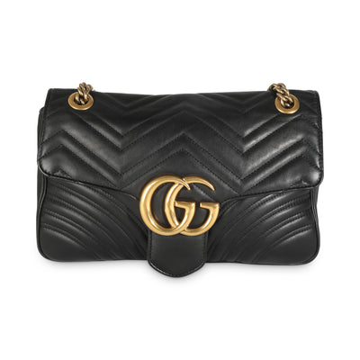 Black Matelasse Calfskin Medium GG Marmont Bag