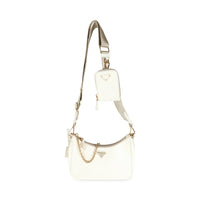 Prada White Saffiano Re Edition 2005 Bag Handbag clasp