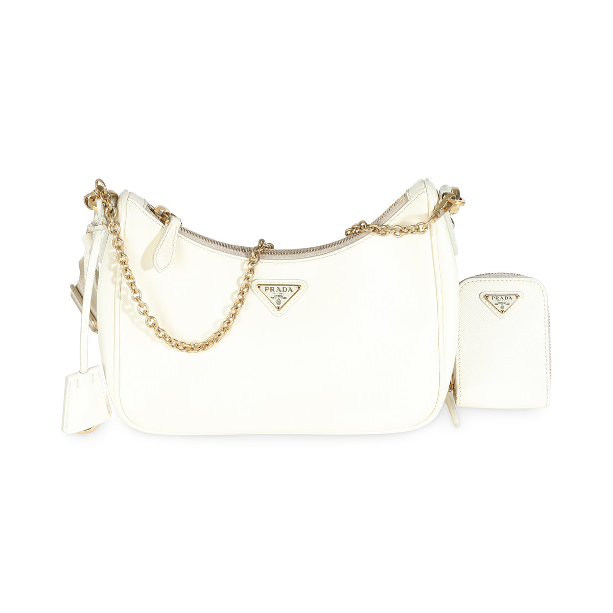 Prada White Saffiano Re Edition 2005 Bag Handbag fv