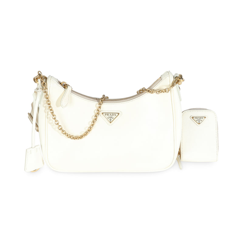 White Saffiano Re-Edition 2005 Bag