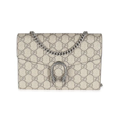 Beige GG Supreme Canvas Dionysus Chain Wallet