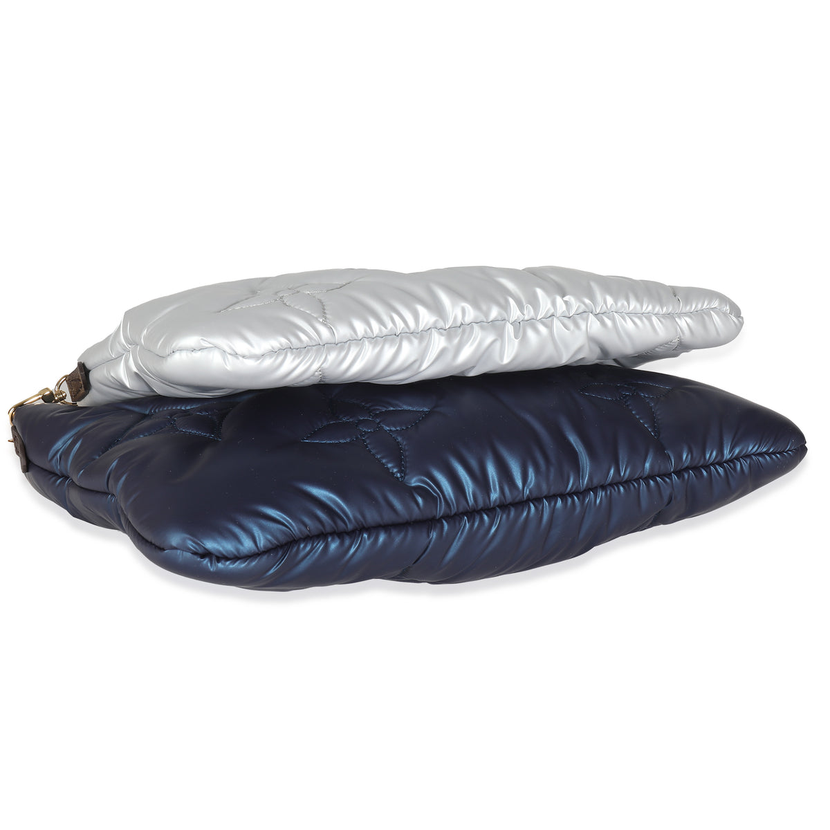 Navy Silver Econyl Monogram Pillow Maxi Multi Pochette Accessories