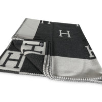 Ecru Gris Foncé Wool Cashmere Avalon Throw Blanket