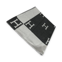 Ecru Gris Foncé Wool Cashmere Avalon Throw Blanket