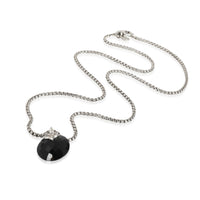 Capri Onyx Fashion Necklace in  Sterling Silver 0.05 CTW