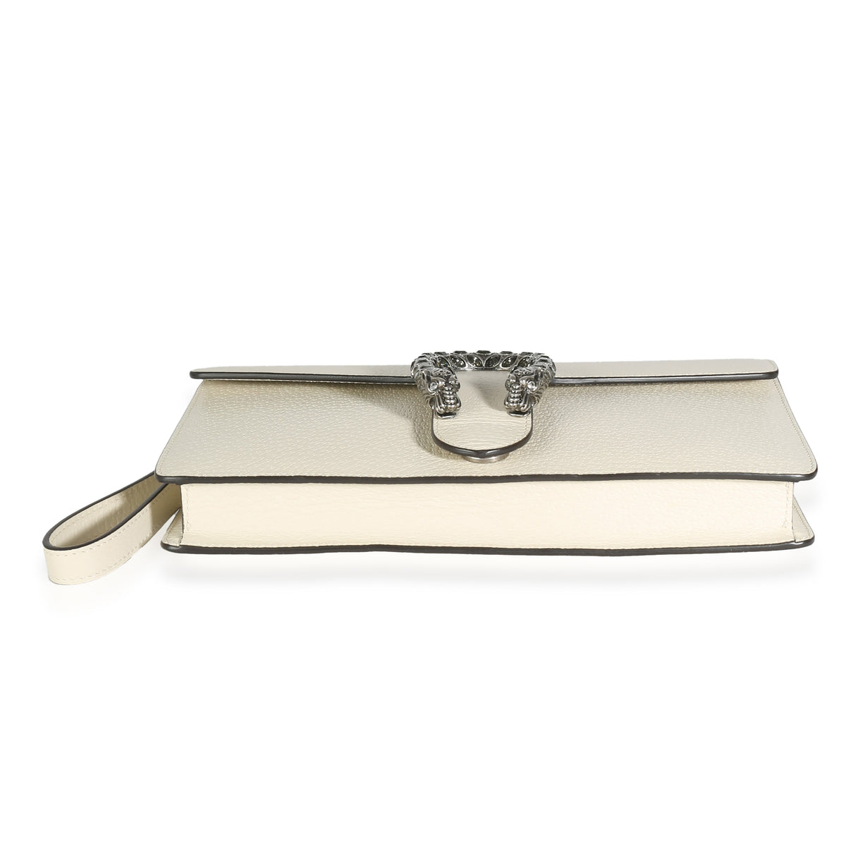 Mystic White Calfskin Dionysus Wristlet Clutch