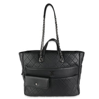 20C Black Quilted Lambskin Ultra Pocket Tote