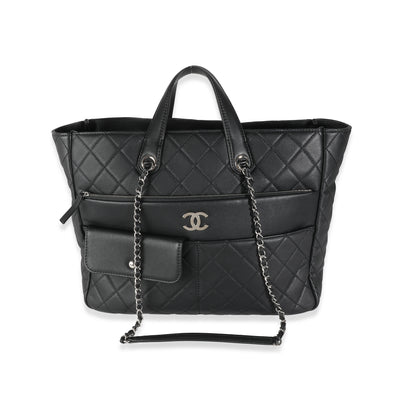 20C Black Quilted Lambskin Ultra Pocket Tote