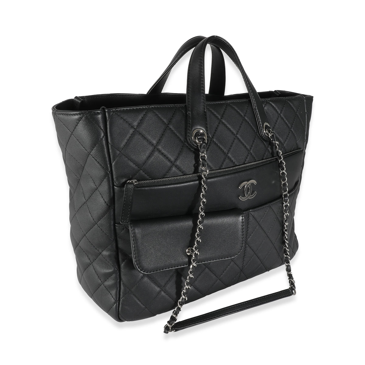 20C Black Quilted Lambskin Ultra Pocket Tote