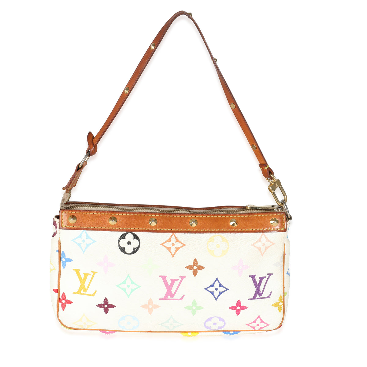 White Monogram Multicolor Canvas Pochette Accessories