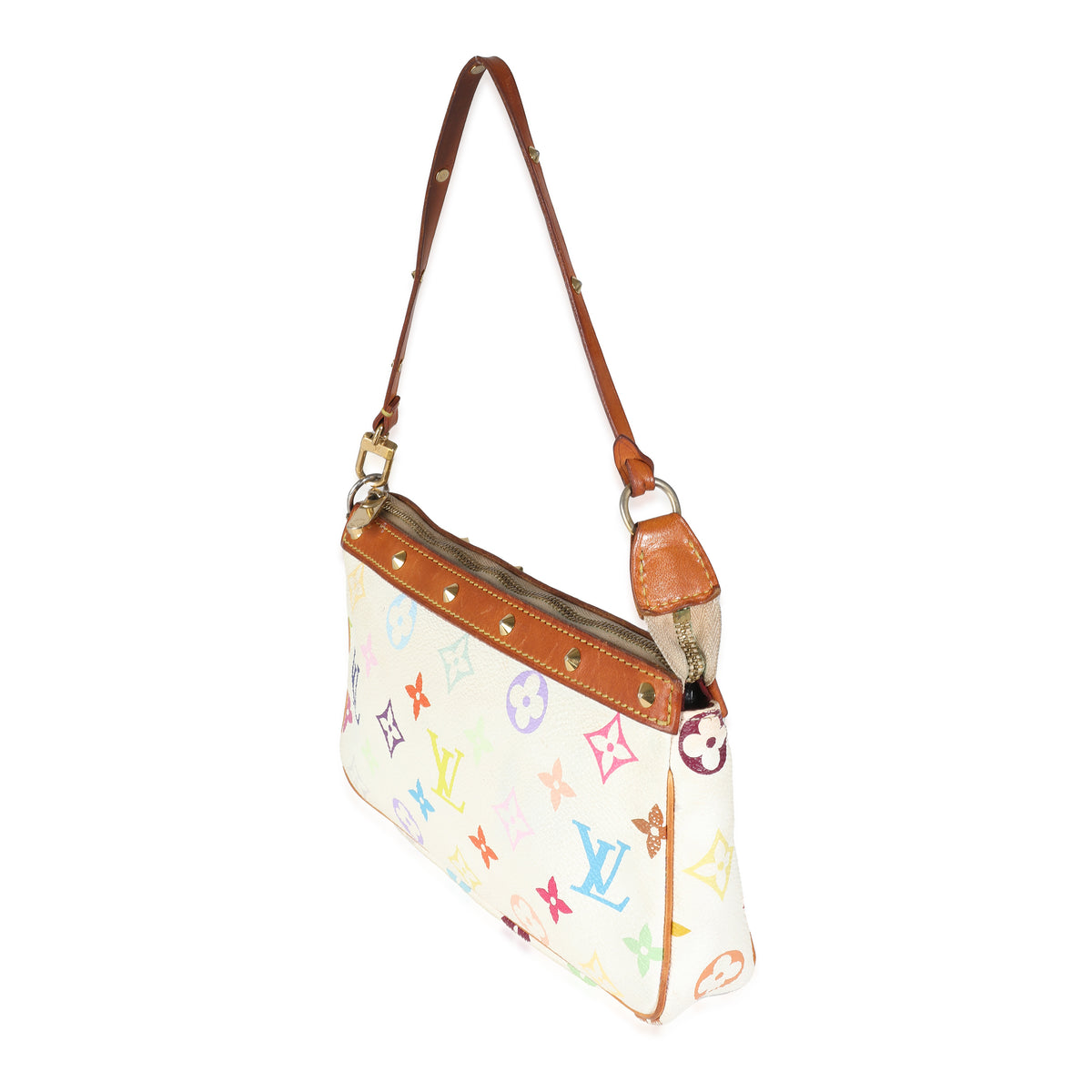 White Monogram Multicolor Canvas Pochette Accessories