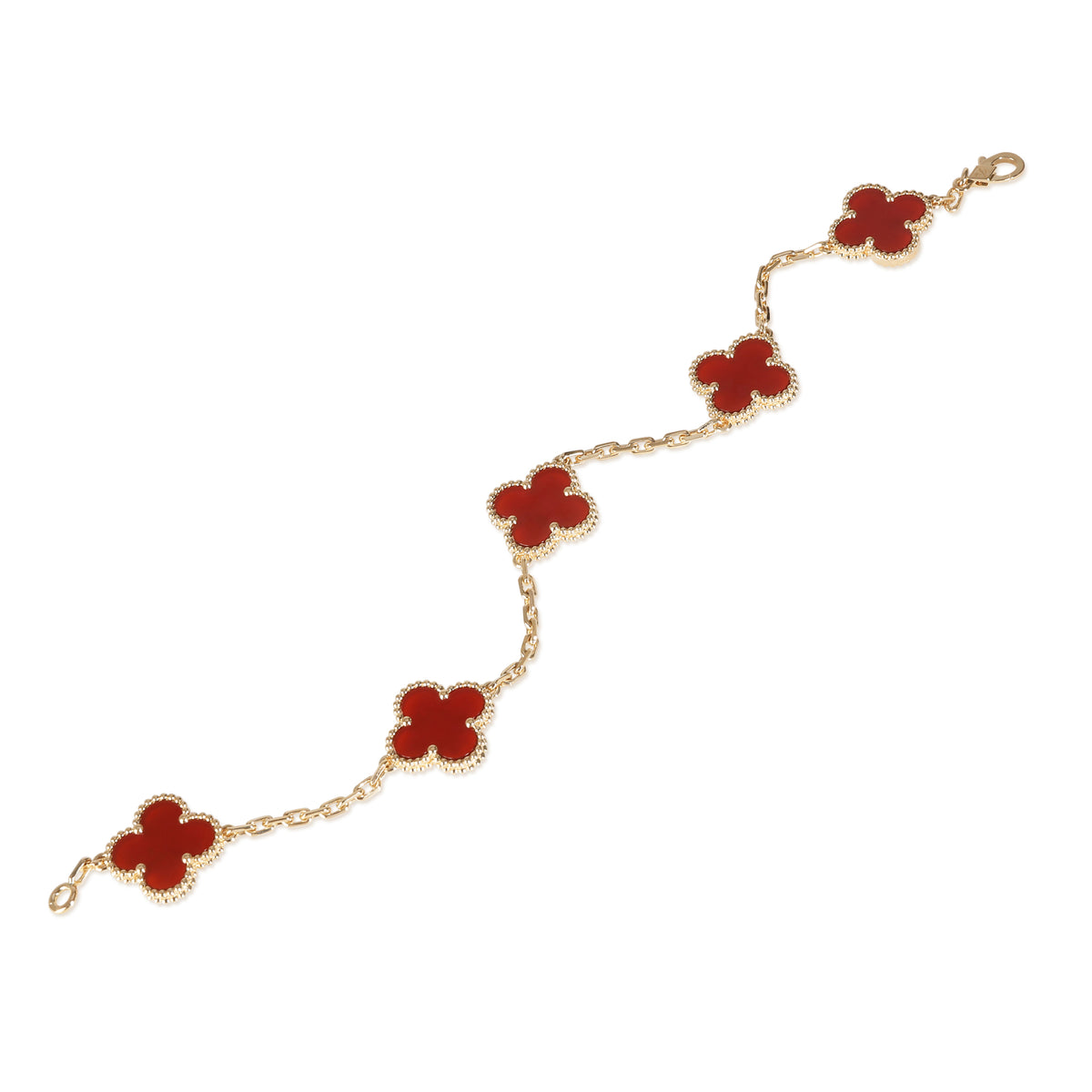 Alhambra Carnelian Bracelet in 18k Yellow Gold