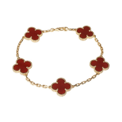 Alhambra Carnelian Bracelet in 18k Yellow Gold