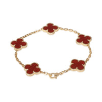 Alhambra Carnelian Bracelet in 18k Yellow Gold