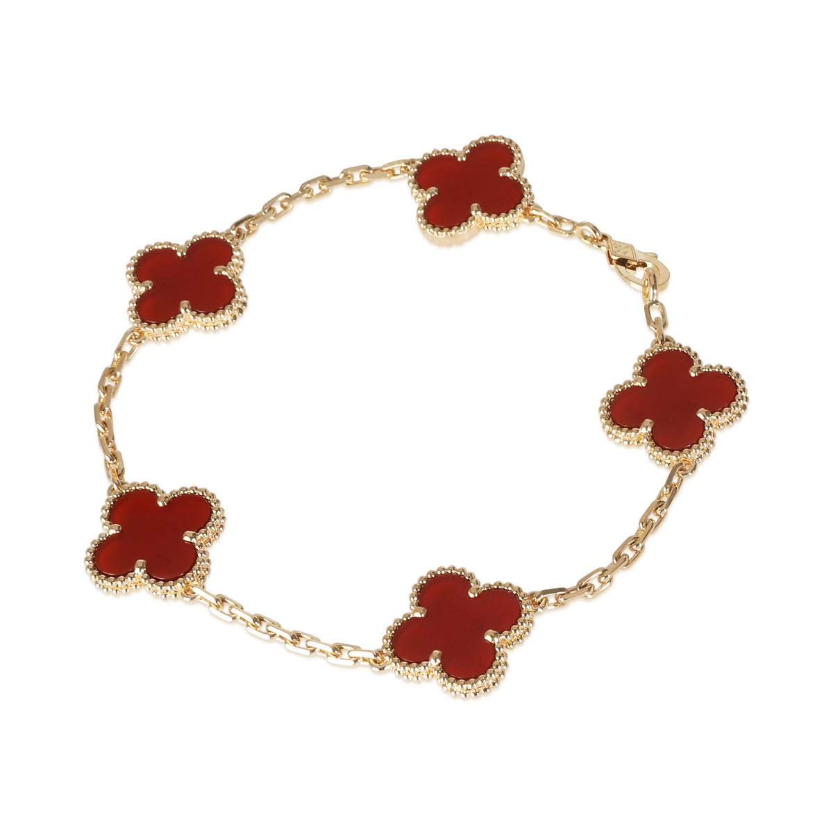 Alhambra Carnelian Bracelet in 18k Yellow Gold