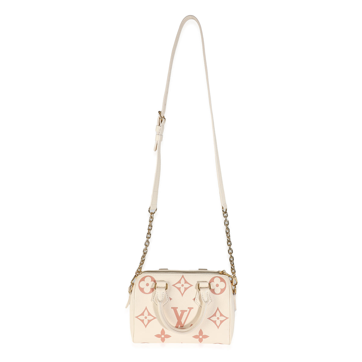 Creme Rose Trianon Empreinte Monogram Giant Speedy Bandouliere 20