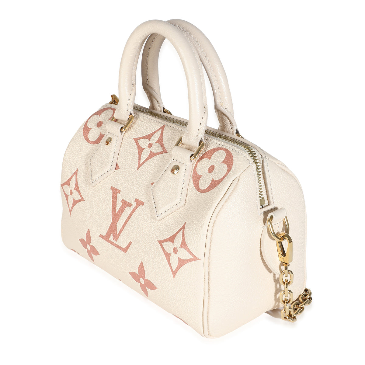 Creme Rose Trianon Empreinte Monogram Giant Speedy Bandouliere 20