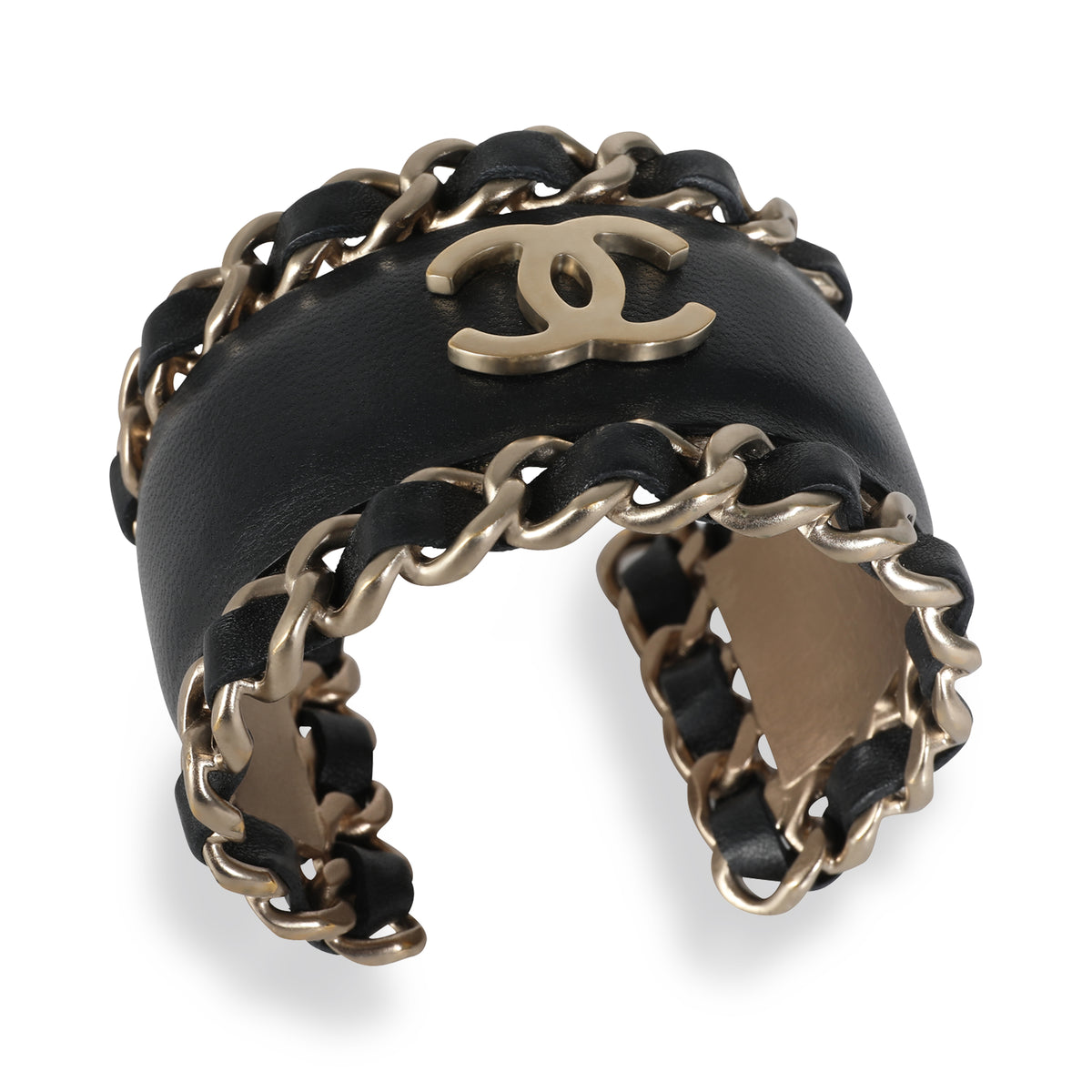 2016 Leather CC Cuff Gold Plated Bracelet