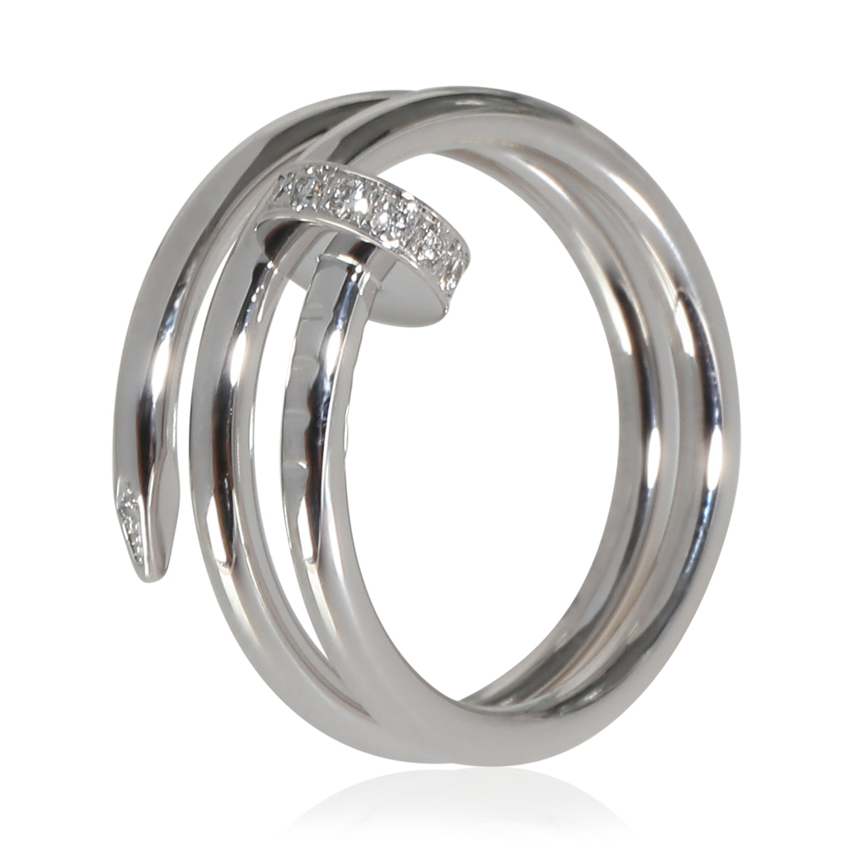 Juste Un Clou Ring, Small Model, With Diamonds (White Gold)