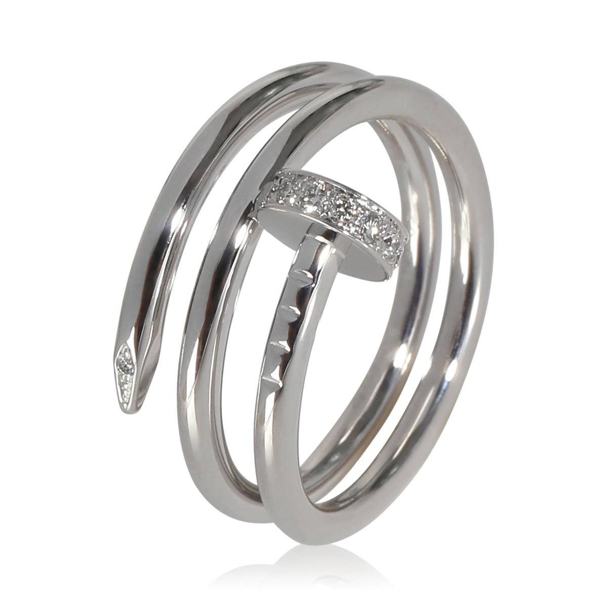 Juste Un Clou Ring, Small Model, With Diamonds (White Gold)