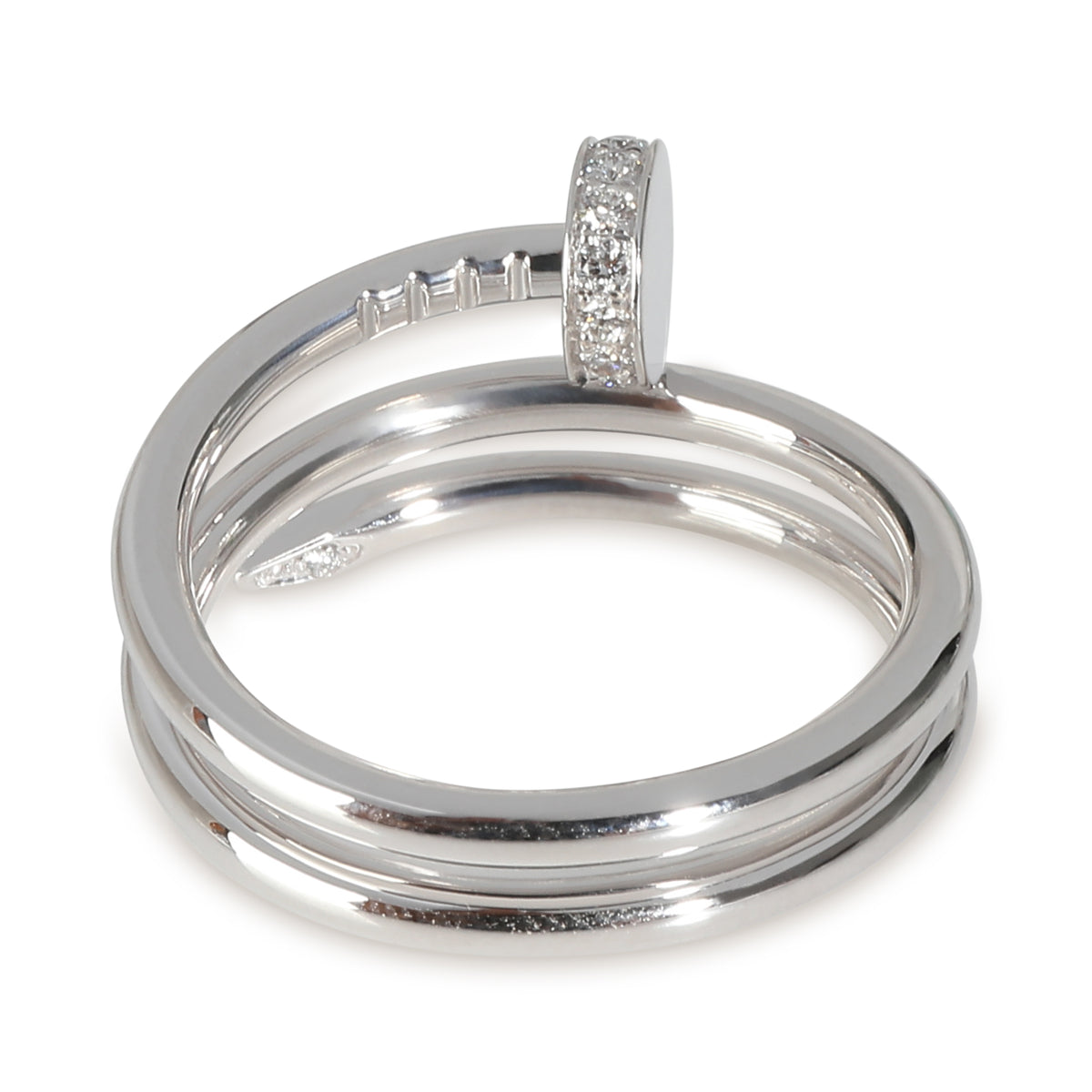 Juste Un Clou Ring, Small Model, With Diamonds (White Gold)