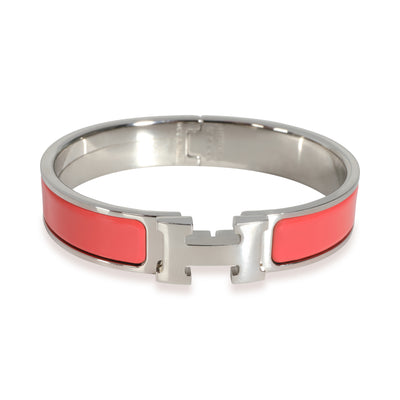 Clic H Palladium Plated Bracelet in Rouge Corail