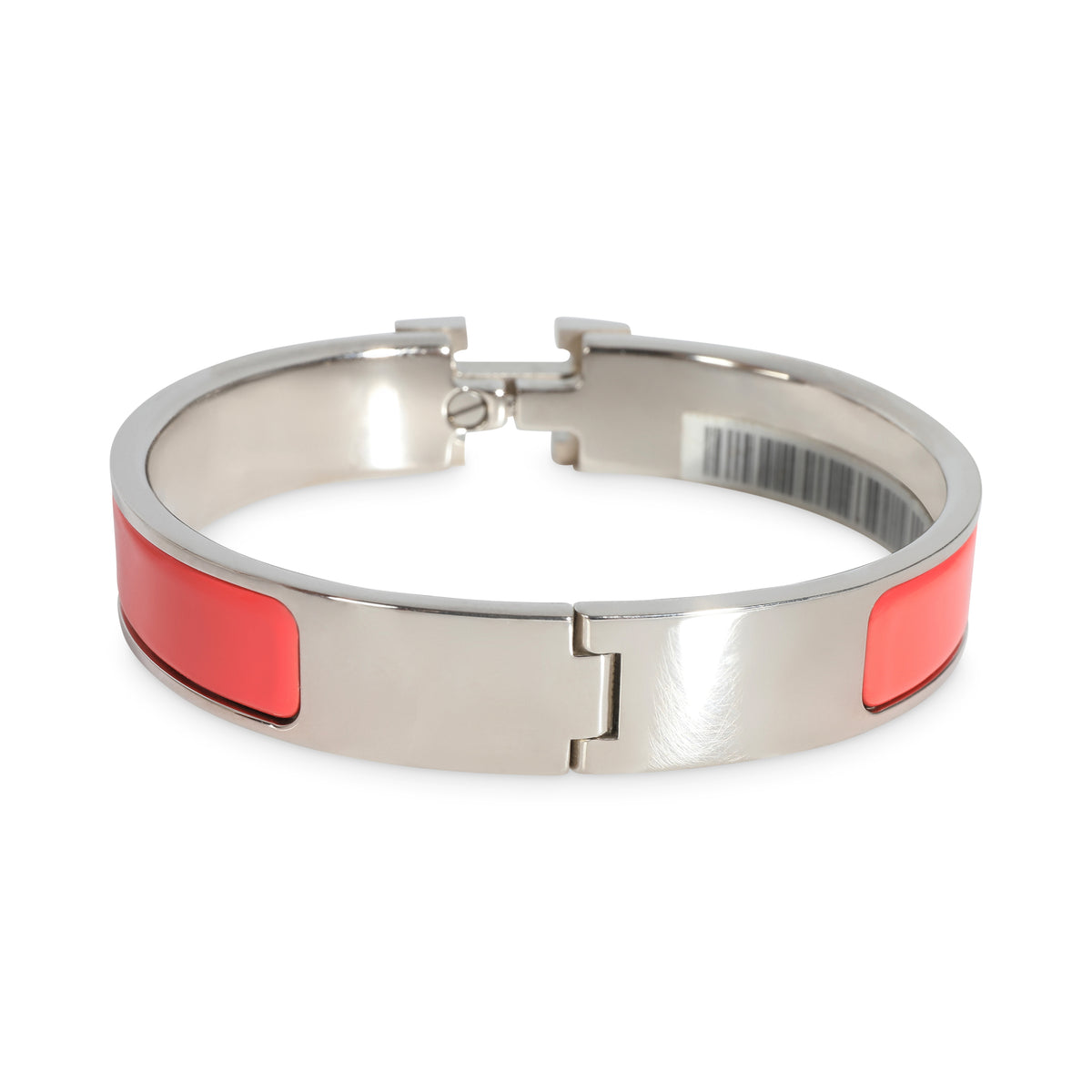 Clic H Palladium Plated Bracelet in Rouge Corail