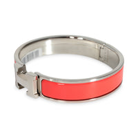 Clic H Palladium Plated Bracelet in Rouge Corail