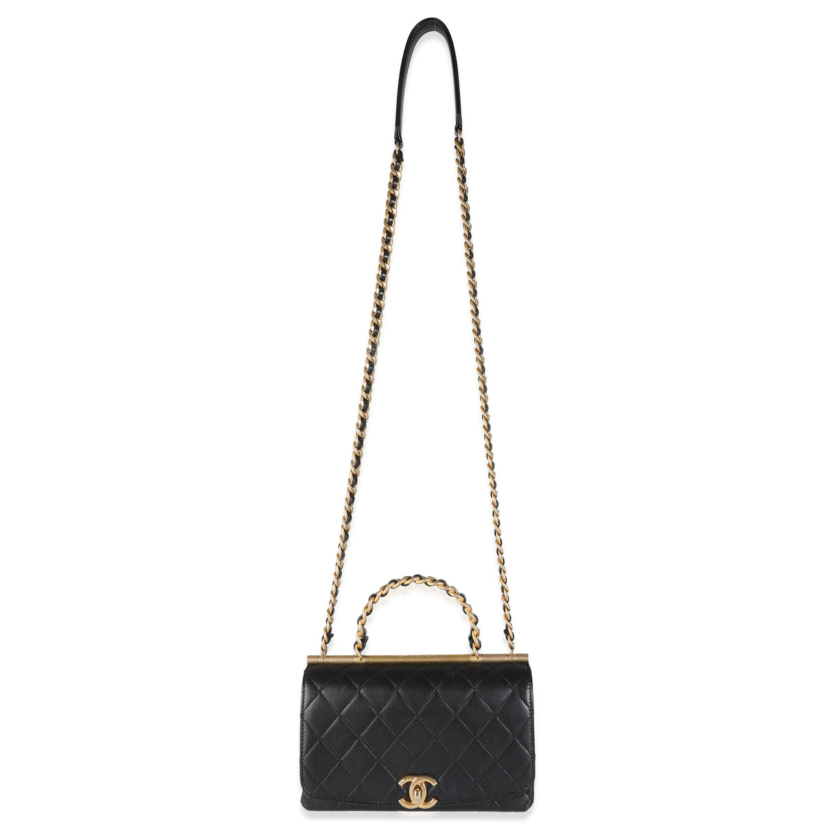 Black Quilted Lambskin Small La Parisienne Flap Bag