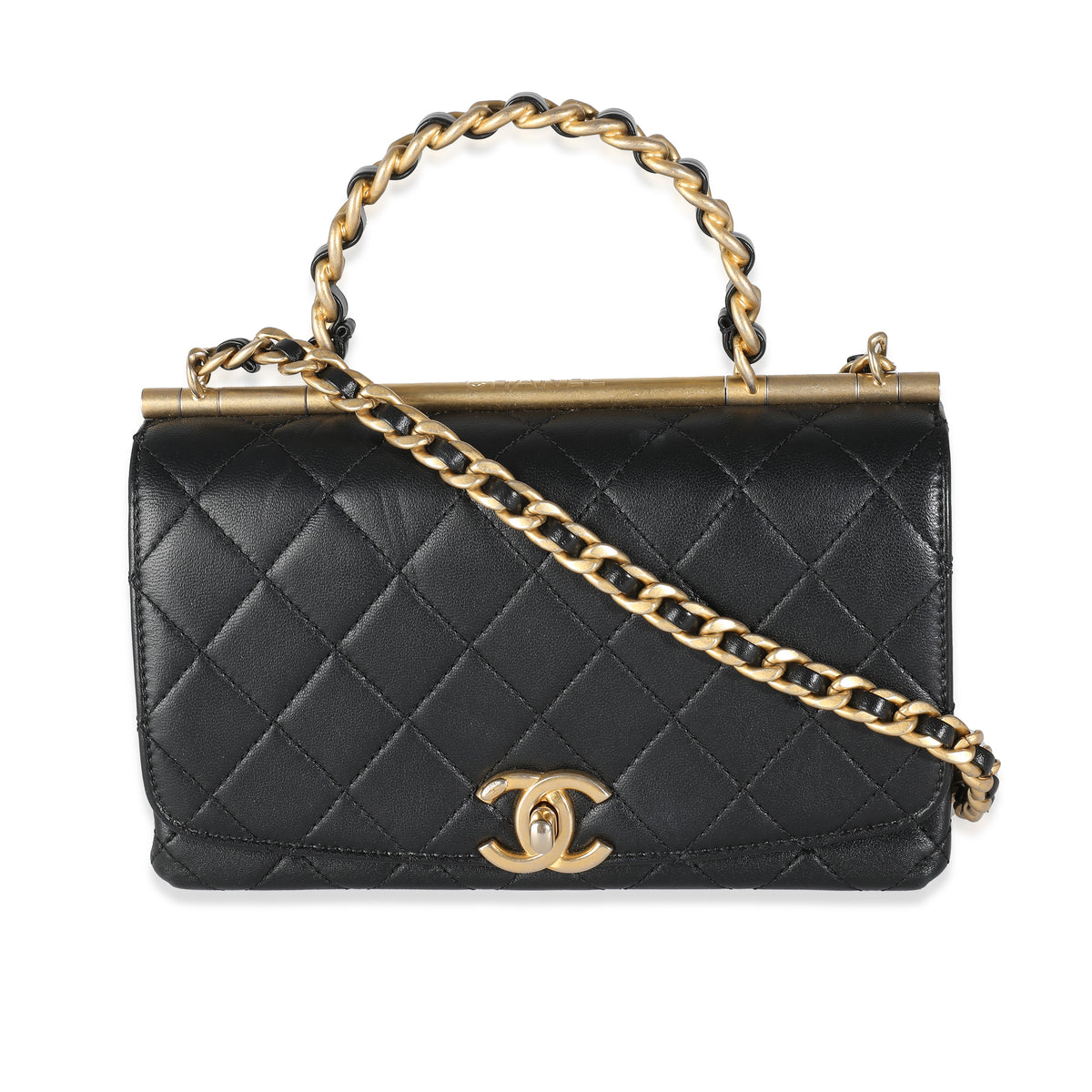 Black Quilted Lambskin Small La Parisienne Flap Bag