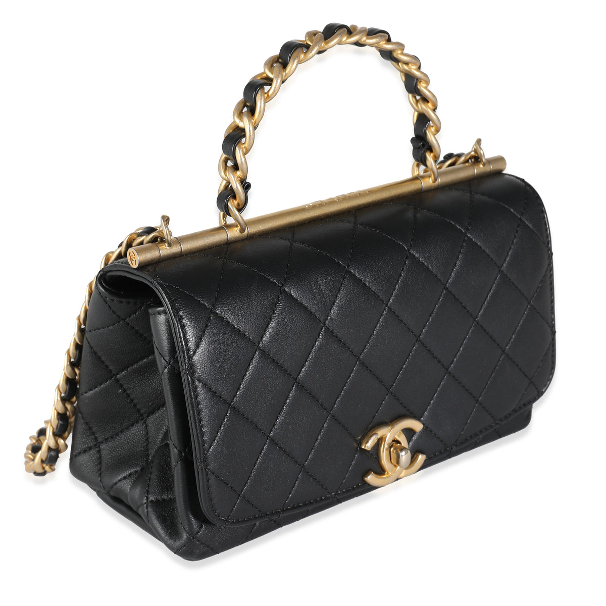 Black Quilted Lambskin Small La Parisienne Flap Bag