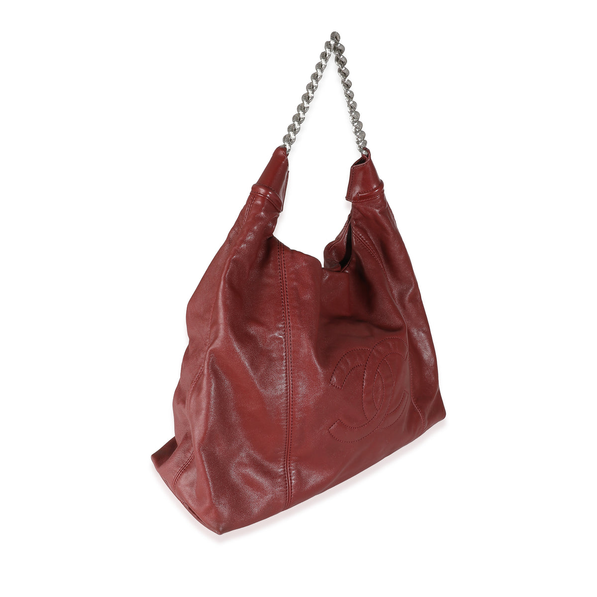 Burgundy Lambskin Rodeo Drive Hobo