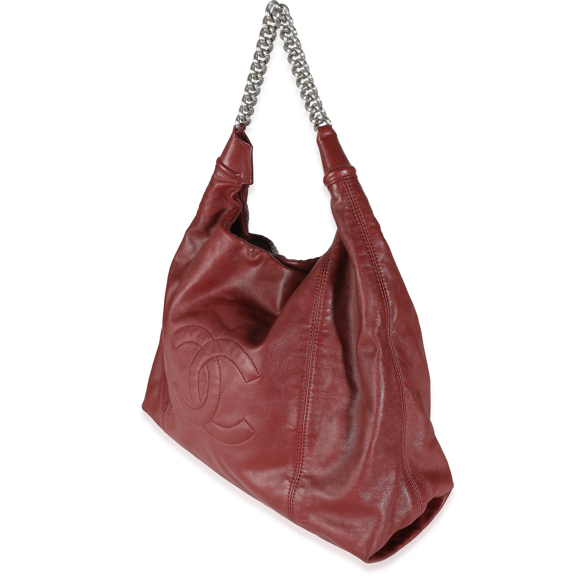 Burgundy Lambskin Rodeo Drive Hobo