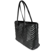 Black Matelasse Chevron Calfskin GG Marmont Large Tote Bag