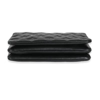 Black Monogram Embossed Puffy Lambskin Pochette Coussin