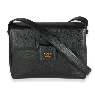 Black Caviar CC Flap Shoulder Bag