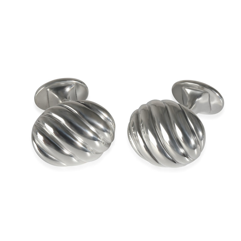 Sculpted Cable Cufflinks in  Sterling Silver