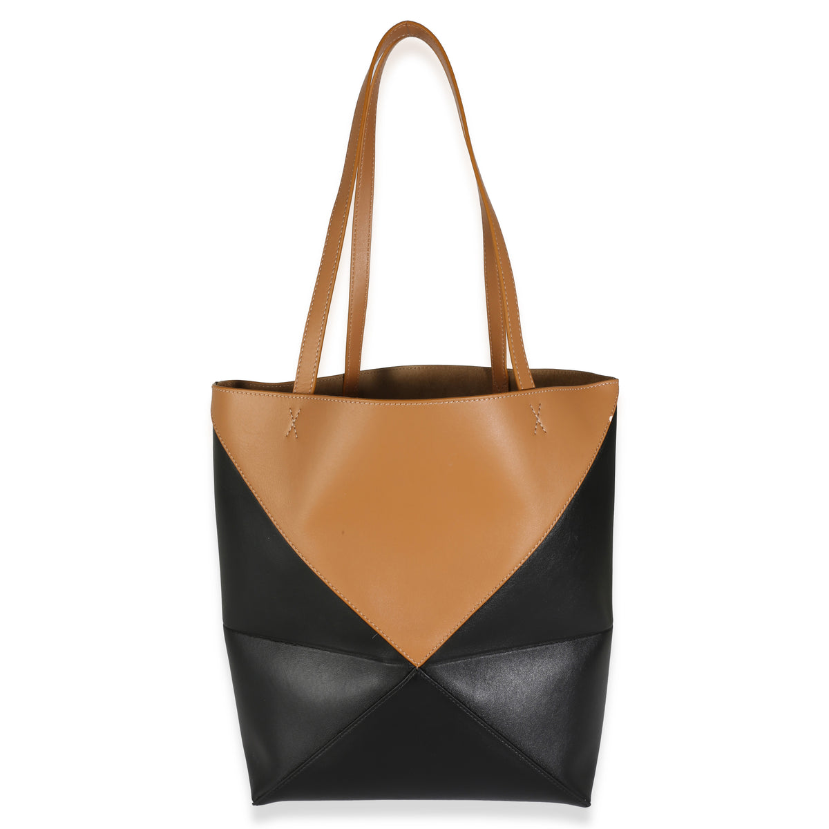 Warm Desert Black Calfskin Medium Puzzle Fold Tote