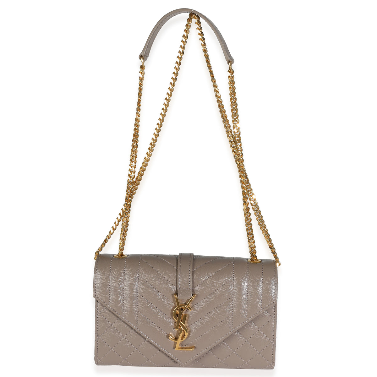 Taupe Grain De Poudre Triquilt Small Monogram Satchel