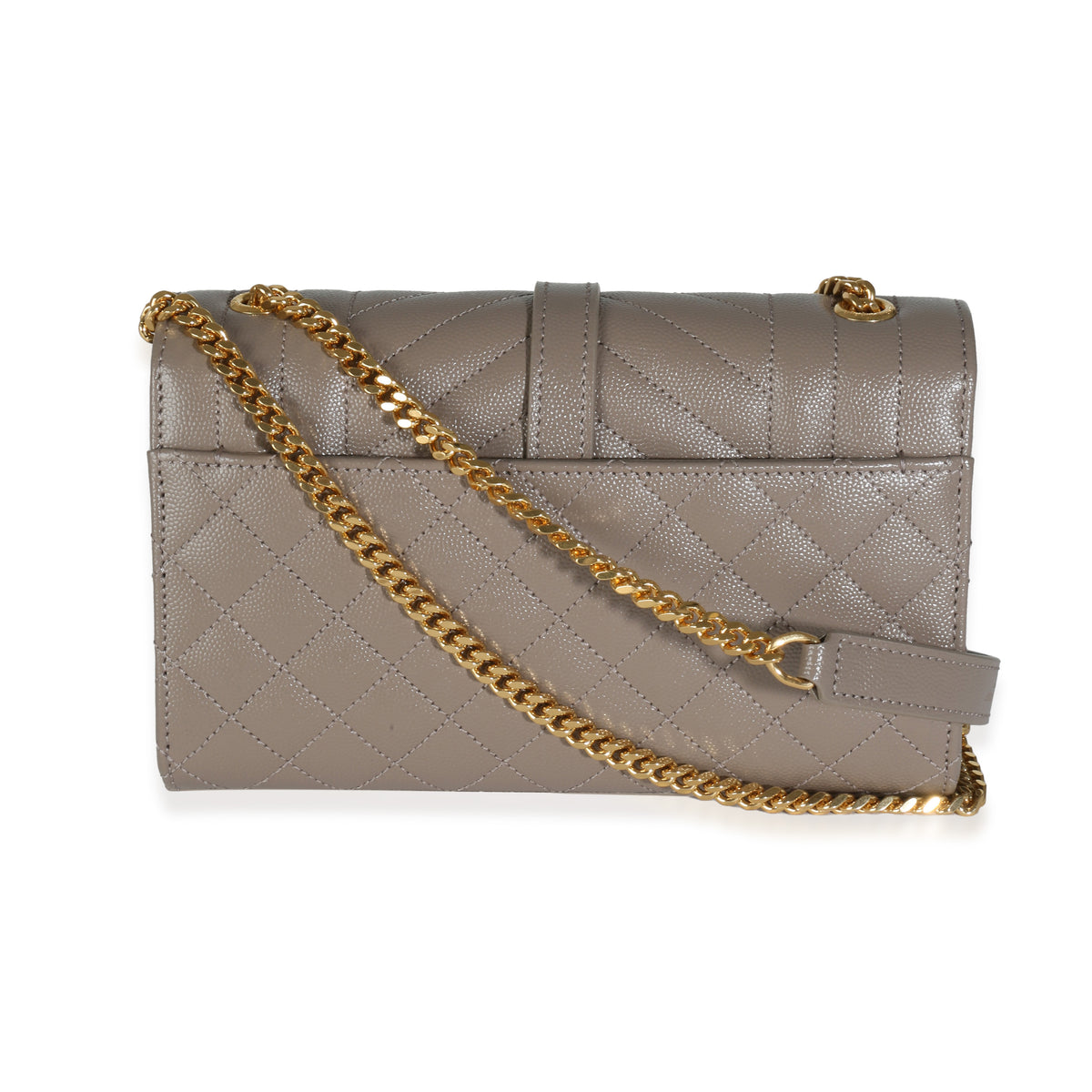 Taupe Grain De Poudre Triquilt Small Monogram Satchel