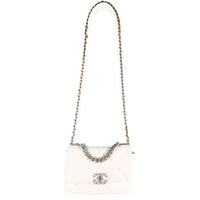 Chanel White Quilted Lambskin Small  19 Flap Bag Handbag av