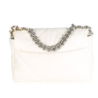 Chanel White Quilted Lambskin Small  19 Flap Bag Handbag bv