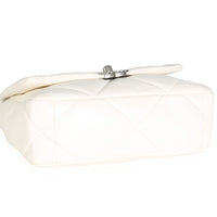 Chanel White Quilted Lambskin Small  19 Flap Bag Handbag clasp