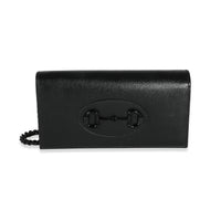 Black Azalea Calfskin Horsebit 1955 Chain Wallet