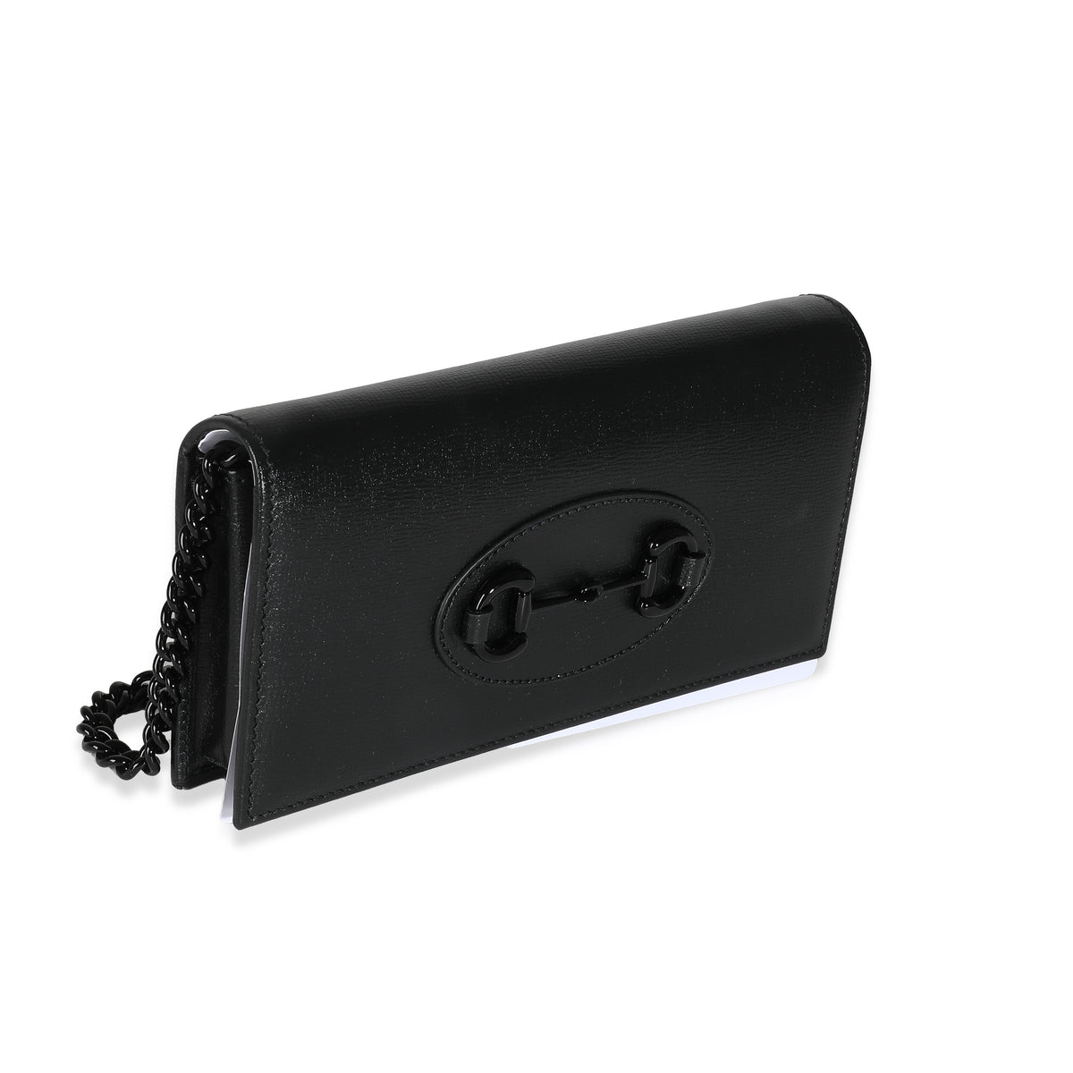 Black Azalea Calfskin Horsebit 1955 Chain Wallet