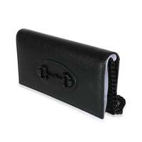 Black Azalea Calfskin Horsebit 1955 Chain Wallet