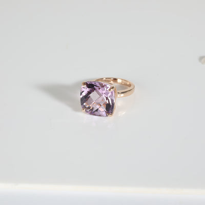 Sparkler Amethyst Fashion Ring in 18k Rose Gold