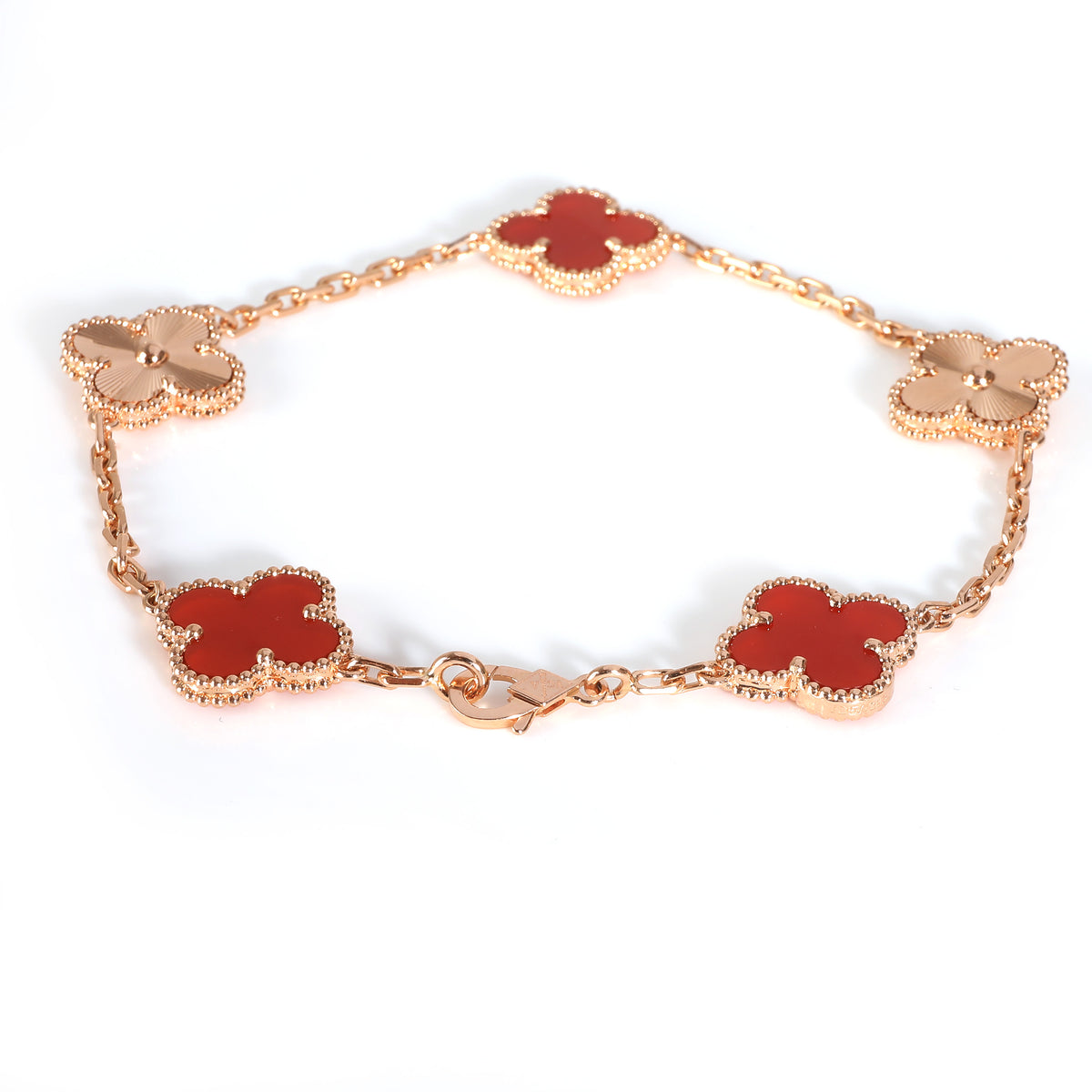 Alhambra Carnelian Bracelet in 18k Rose Gold