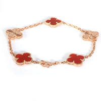 Alhambra Carnelian Bracelet in 18k Rose Gold