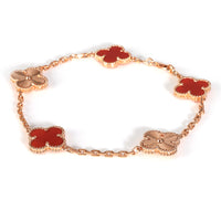 Alhambra Carnelian Bracelet in 18k Rose Gold